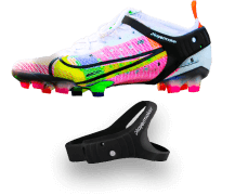 a playermaker cleat sensor and a soccer shoe