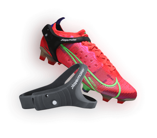 playermacker soccer tracking sensor with a soccer shoe